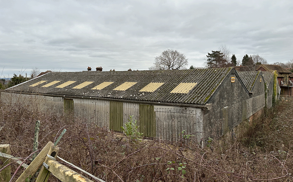 View of farm buildings from the south